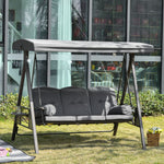 Outdoor 3 Seat Garden Swing Chair Steel Swing Hammock Bench