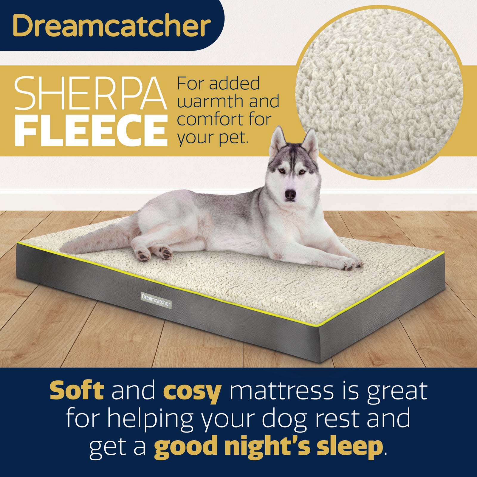 Grey Small To Xxl Dog Beds Orthopaedic Extra Large Flat Crate Pet Mattress, Removable Washable Cover | 112cm | Grey