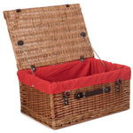 Wicker Double Steamed 51cm Picnic Basket | Red