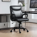 Faux Leather Desk Chair With Tilt Function For Home Office | Black