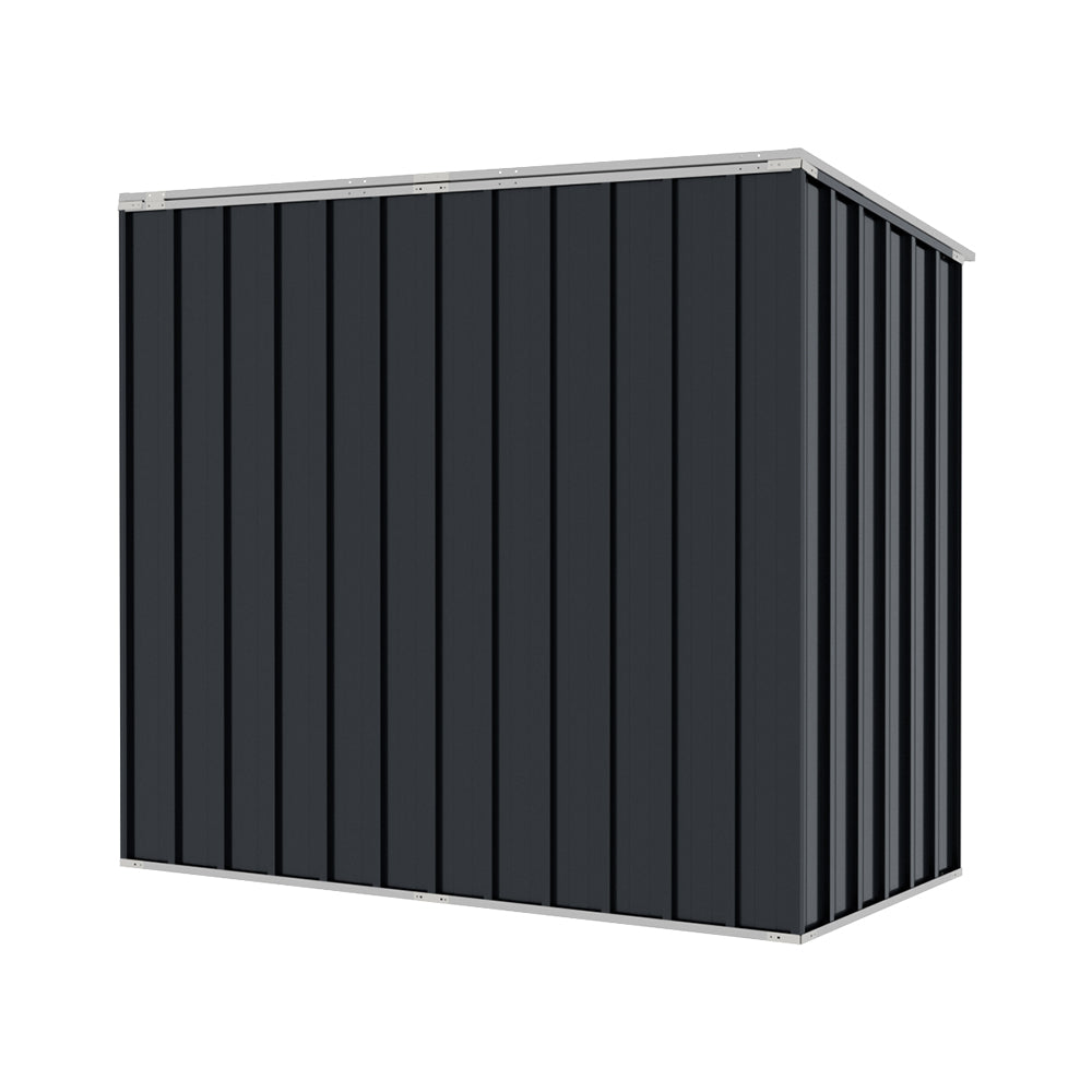 Outdoor Metal Storage Shed For Garbage Bins, Lockable Trash Can Storage With Pent Roof