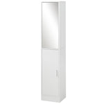 Tall Mirrored Bathroom Cabinet Tallboy Unit Adjustable Shelf