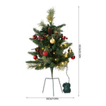 Set Of 2 Mini Led Christmas Trees,artificial Pine With Red Berries & Pinecones, 8 Lighting Modes, Timer Function