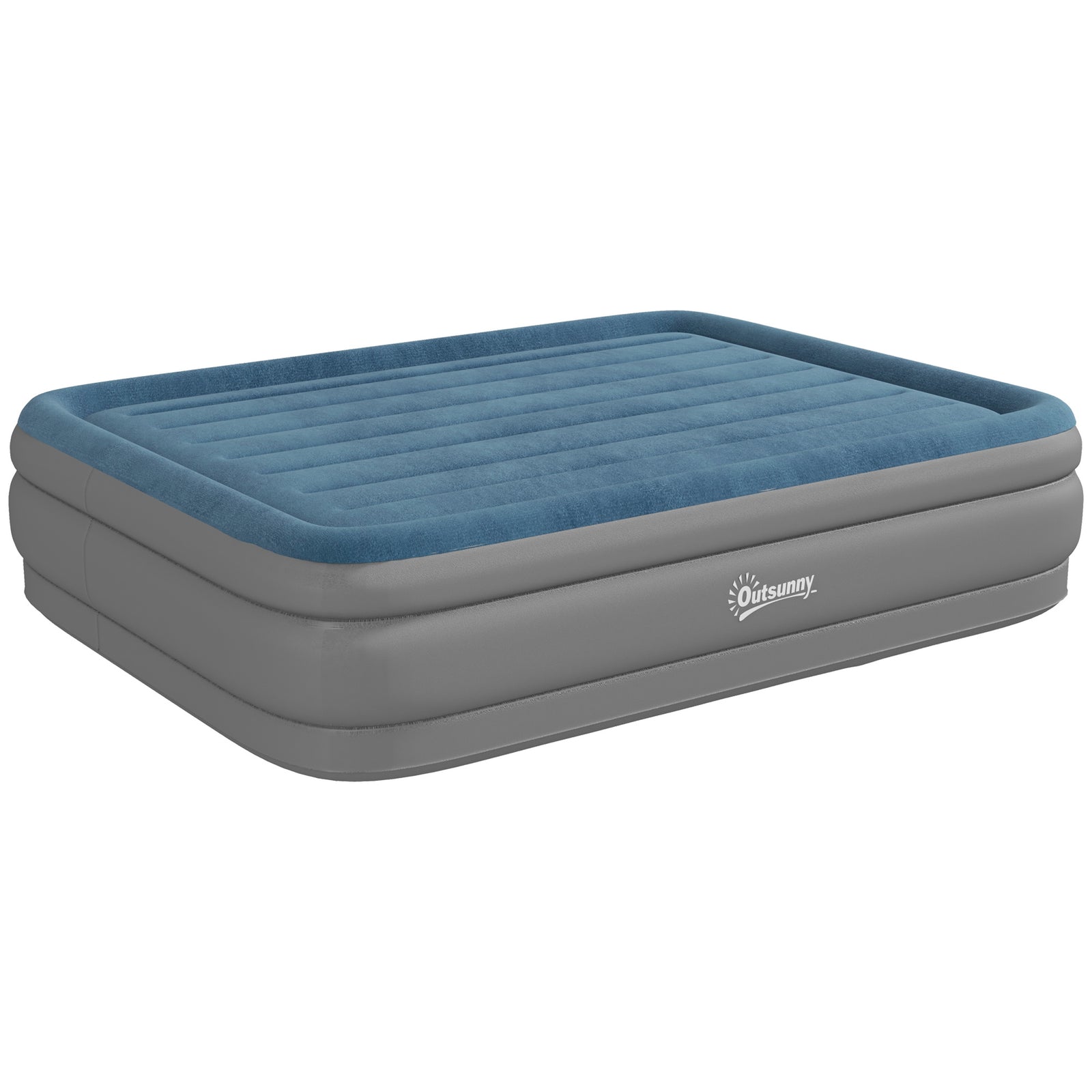 King Size Air Bed With Built-in Pump | Blue