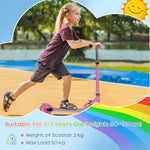 Kids Scooter 2 Wheels W/ Lights Music Adjustable Height Foldable | Pink