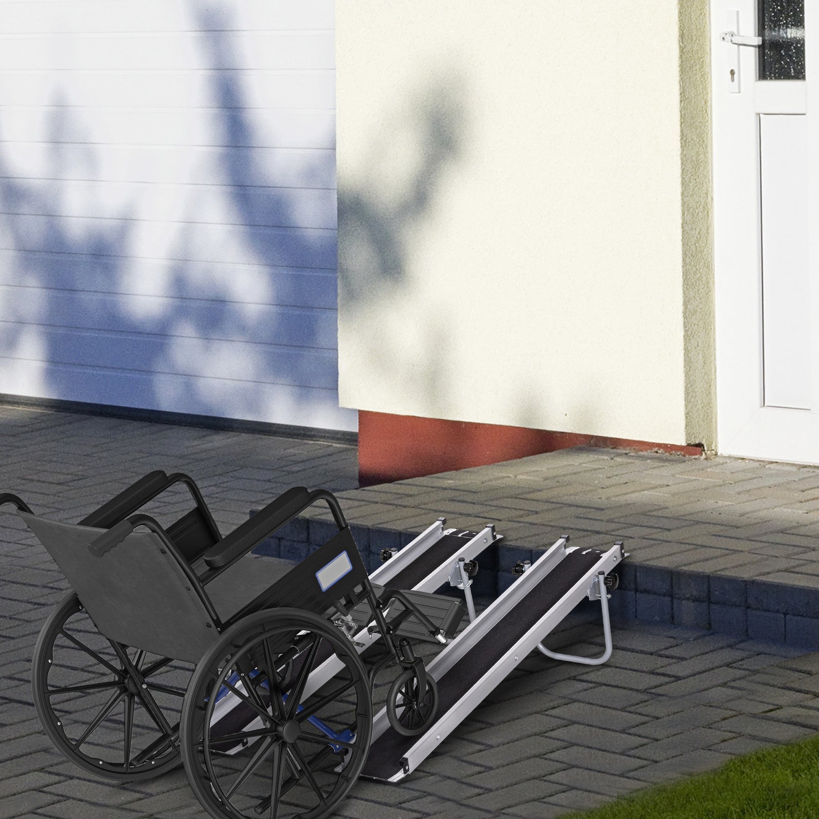 Aluminium Telescopic Wheelchair Ramps Folding Ramp | Large | Silver