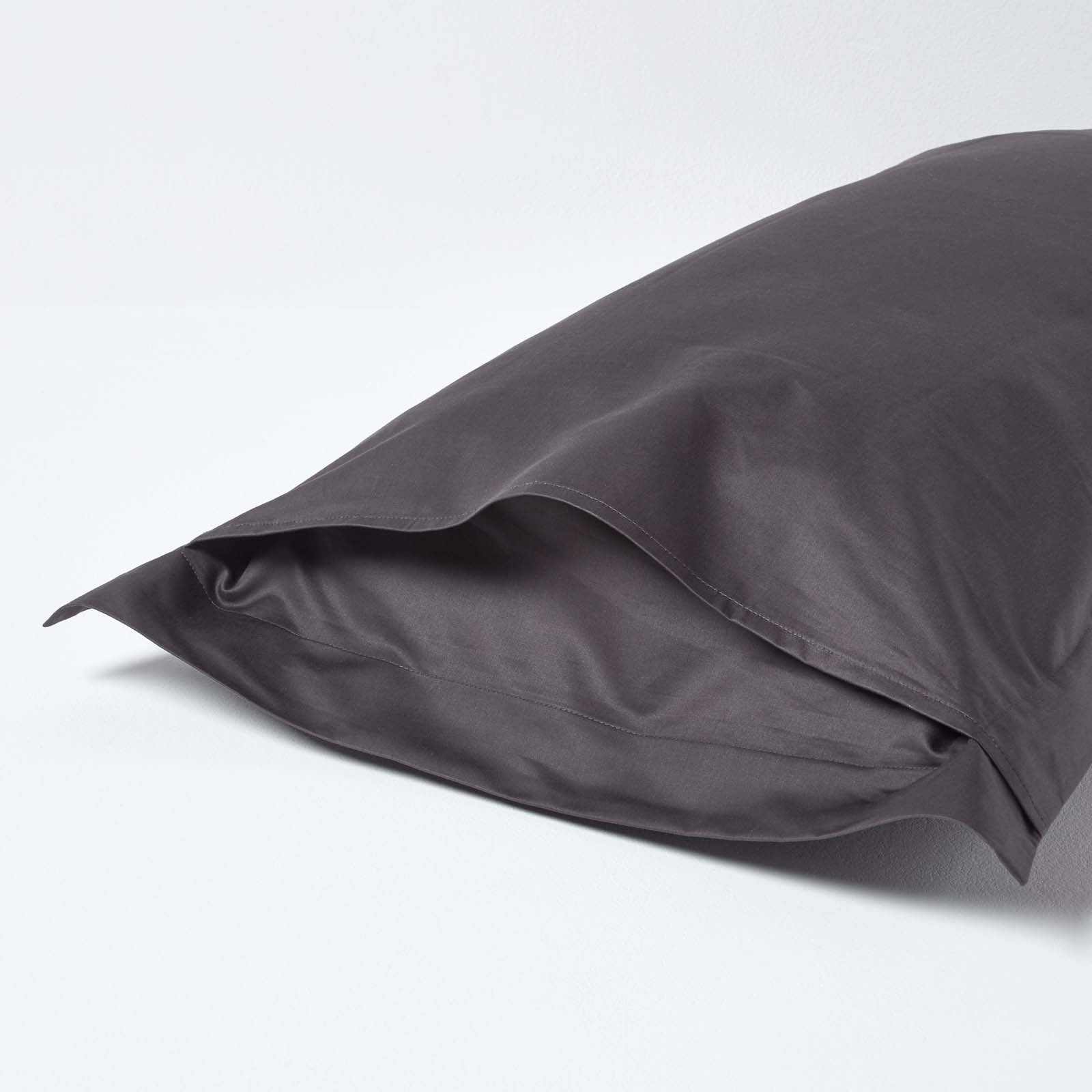 Egyptian Cotton Oxford Pillowcase 1000 Tc | 48 x 74cm | Charcoal Grey