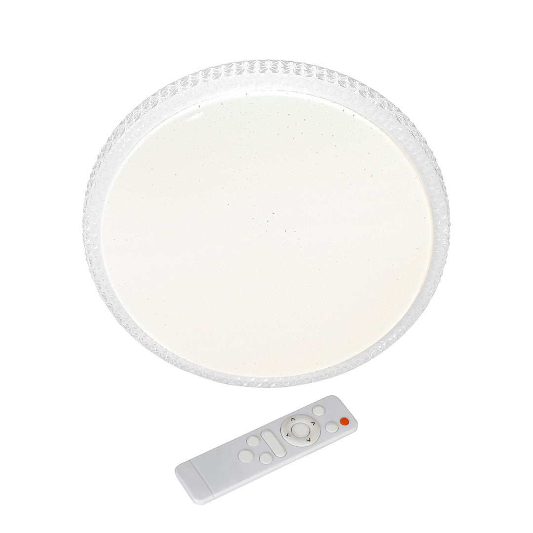 Cruz Led Modern Ceiling Light With Fully Adjustable Brightness And Colour Temperature Via Included Remote Control | 40cm | White