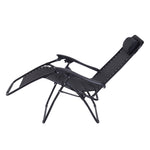 Metal Frame Zero Gravity Lounger W/ Head Pillow For Patio | Black