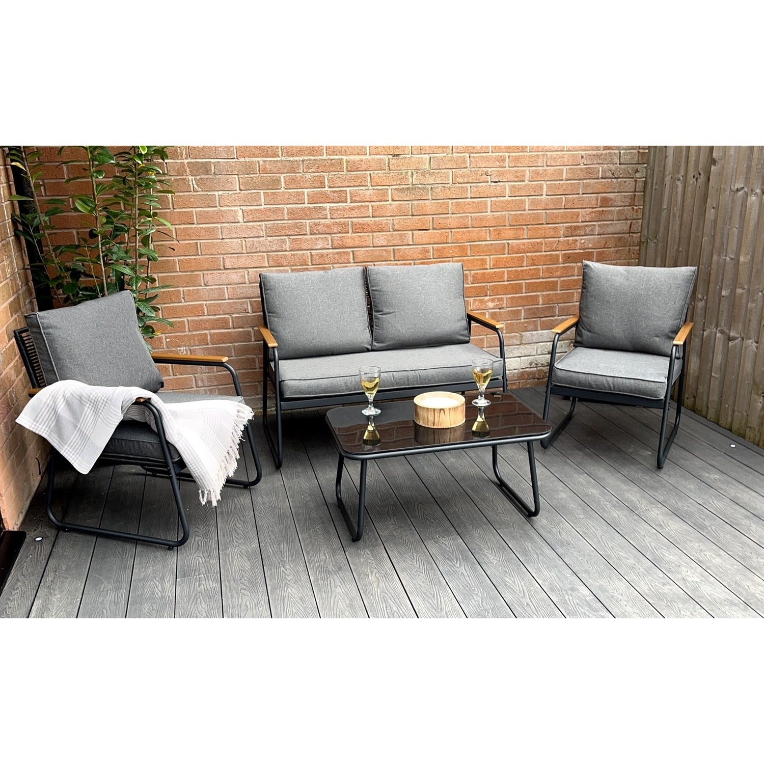 Kendal Modern 4 Piece Garden Rattan Set
