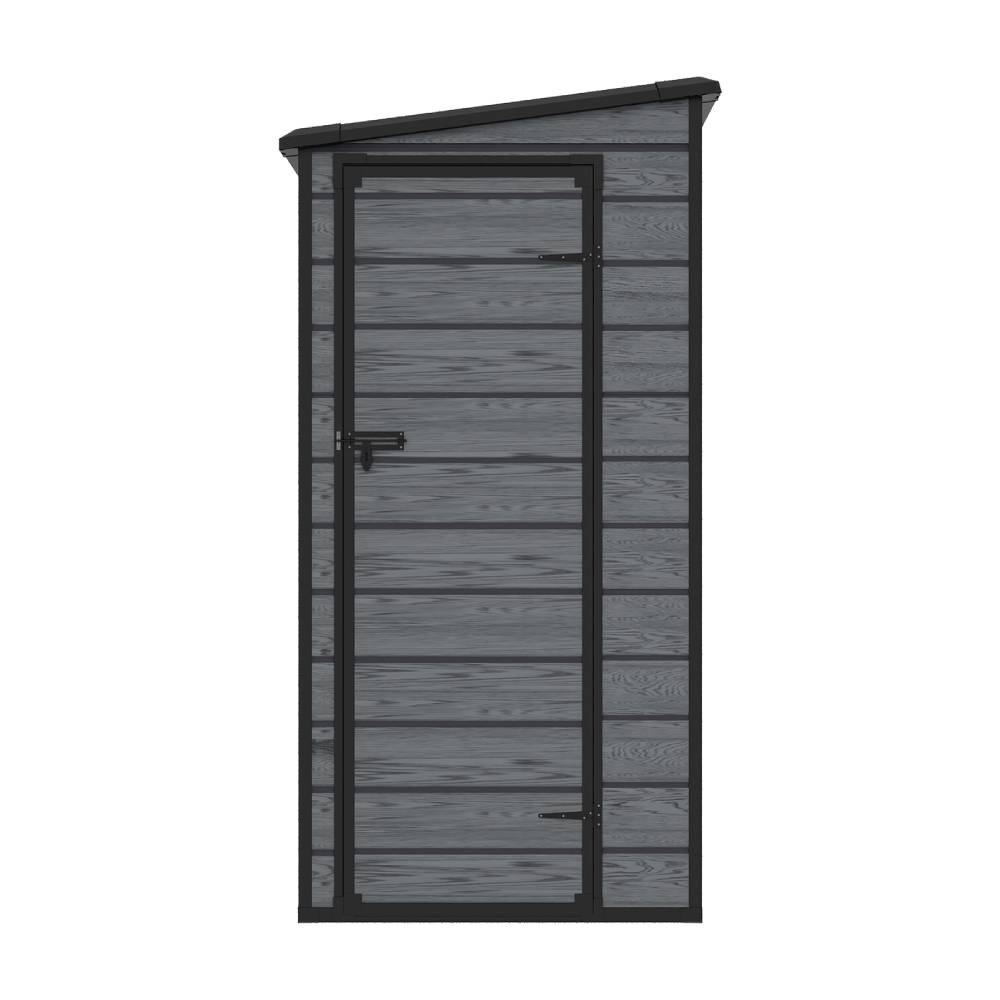 5x4 Ft Outdoor Plastic Storage Shed With Floor & Window, Lockable, Wood Grain Design
