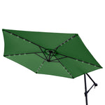 3m Led Cantilever Parasol & Plain Base | Green