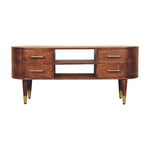 Valenza Media Unit, 4 Drawers, 2 Open Shelf, Brown