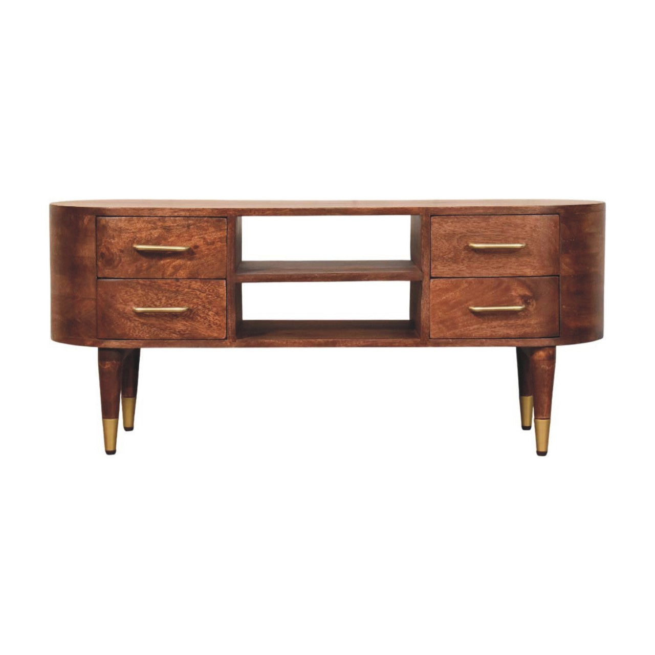 Valenza Media Unit, 4 Drawers, 2 Open Shelf, Brown