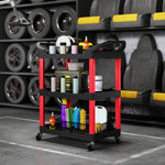 HOMCOM 3-tier Rolling Tool Cart, Tool Trolley On Wheels For Garage, Black