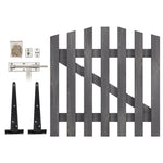 90x90cm Rustic Spruce Wooden Garden Gate With Arch & Stainless Bolt Lock | 90cm x 90cm | Grey