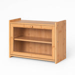 2-tier Bamboo Bread Box For Kitchen Counter