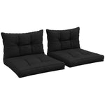 2pc Outdoor Seat Cushion For Patio Furniture | Black