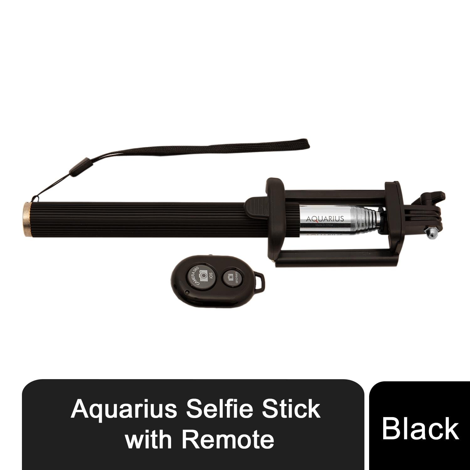 Bluetooth Selfie Stick With Wireless Trigger, Lightweight, Black