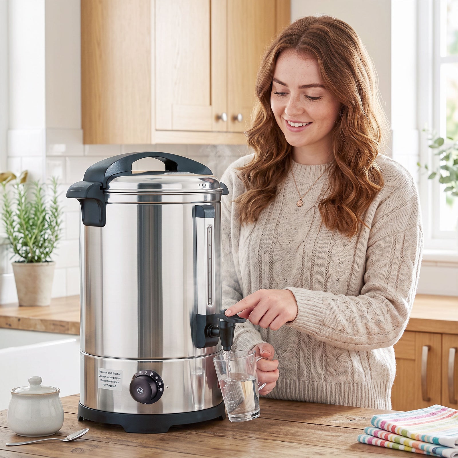 Catering Urn, Stainless Steel Tea Urn With Keep Warm | 13L | Silver