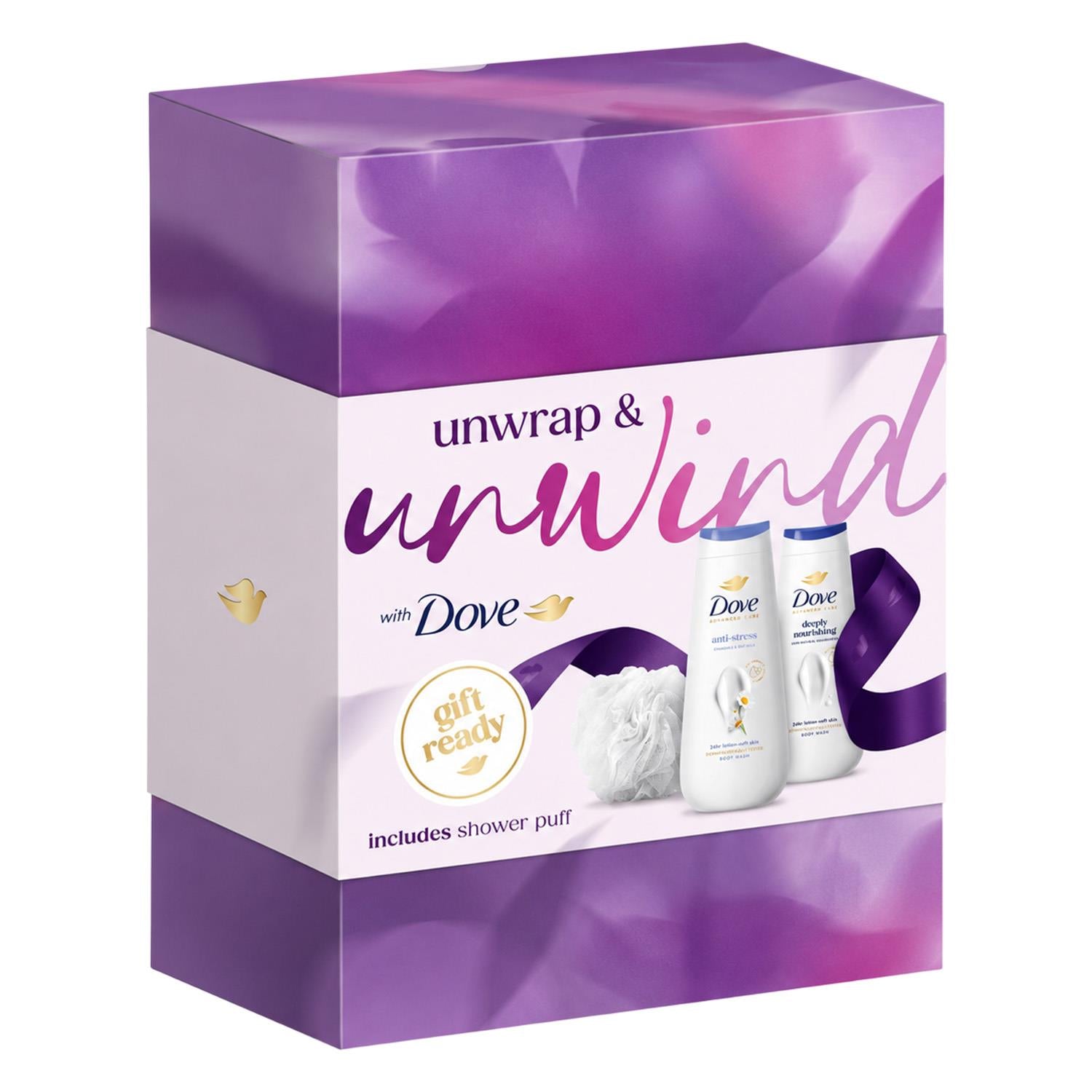 DOVE Unwind Body Wash Collection Gift Set, 2 Full Size Each