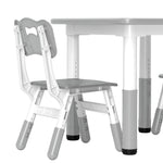 3 Pcs Height Adjustable Kids Table And Chair Set For Playroom | Grey