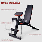 Foldable Dumbbell Bench - 7 Incline Adjustable | Black