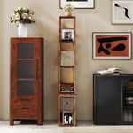 Floor Lamp With Shelves, Led Standing Lamp With Fabric Drawer | Brown