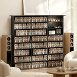 Dvd Storage Unit, Media Storage Shelf With 24 Compartments | Black