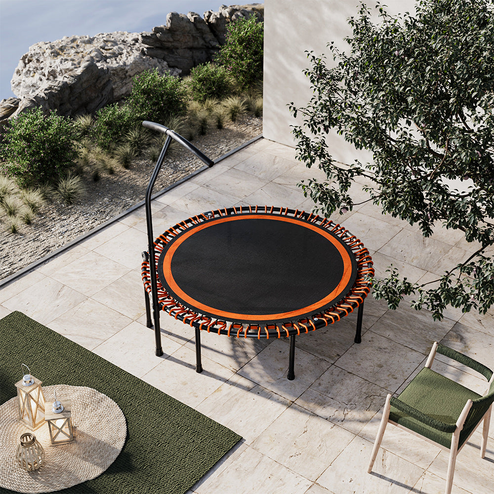48in Bungee Cords Foldable Round Trampoline With Adjustable T-handle Bar