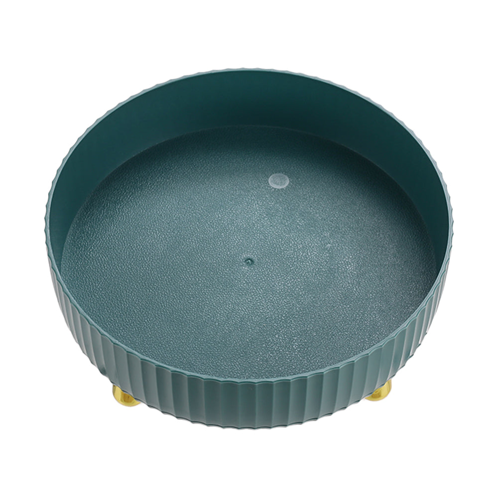 Rotating Round Spice Storage Rack Tray Turntable Kitchen Organizer | Small | Green