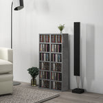 Set Of 2 Cd Storage Units Adjustable Shelves High Gloss | One Size | Gray