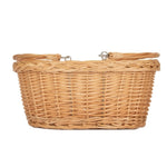 Medium Swing Handle Double Steamed Wicker Oval Shopping Basket | Brown