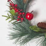 HOMESCAPES Red Apple And Berries Christmas Wreath