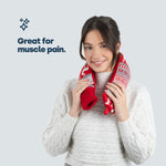 Livivo 2l Long Hot Water Bottle With Red Festive Knitted Washable Cover