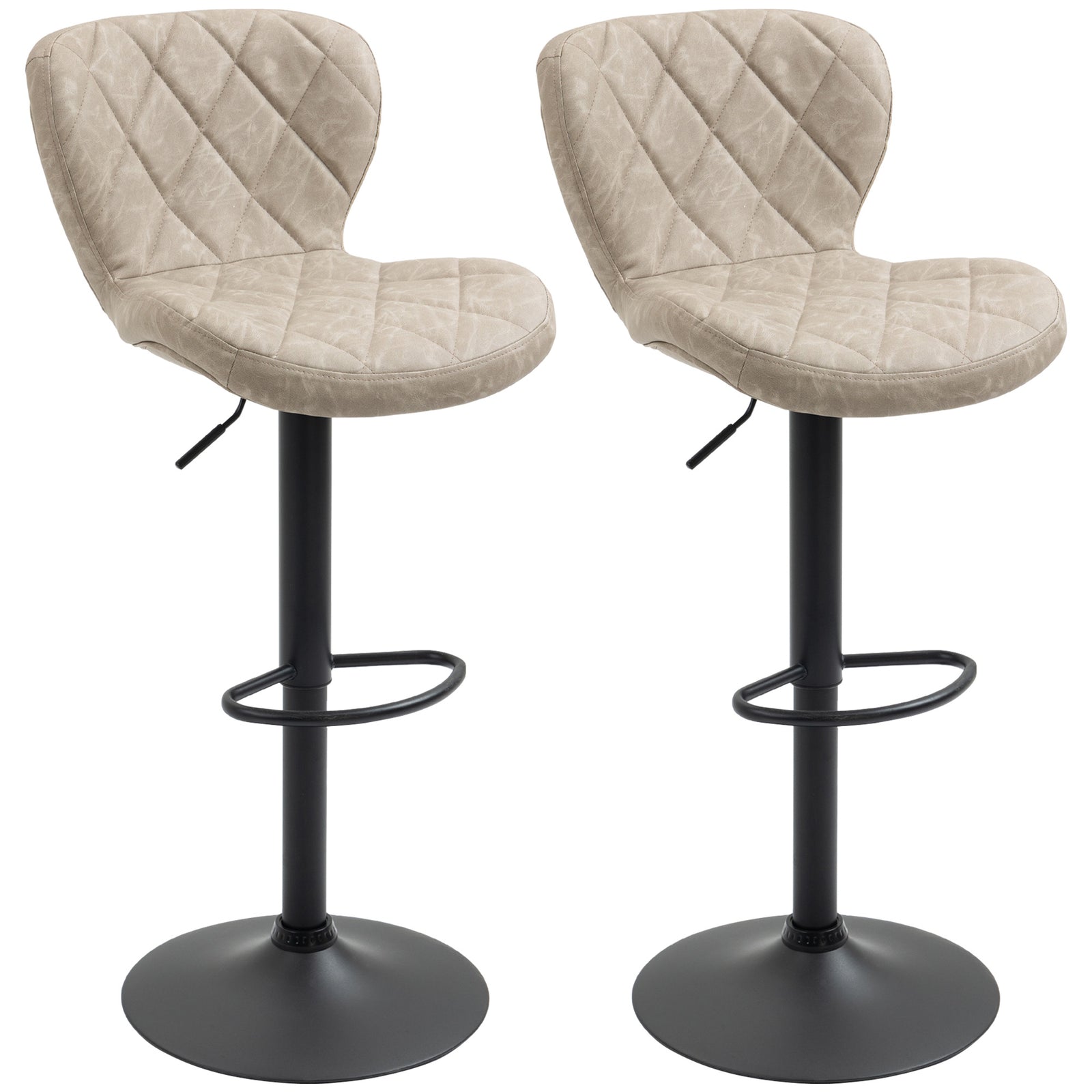 Adjustable Height Swivel Barstools Set Of 2 | Khaki