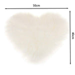 Heart Shaped Super Soft Shaggy Area Rug | White