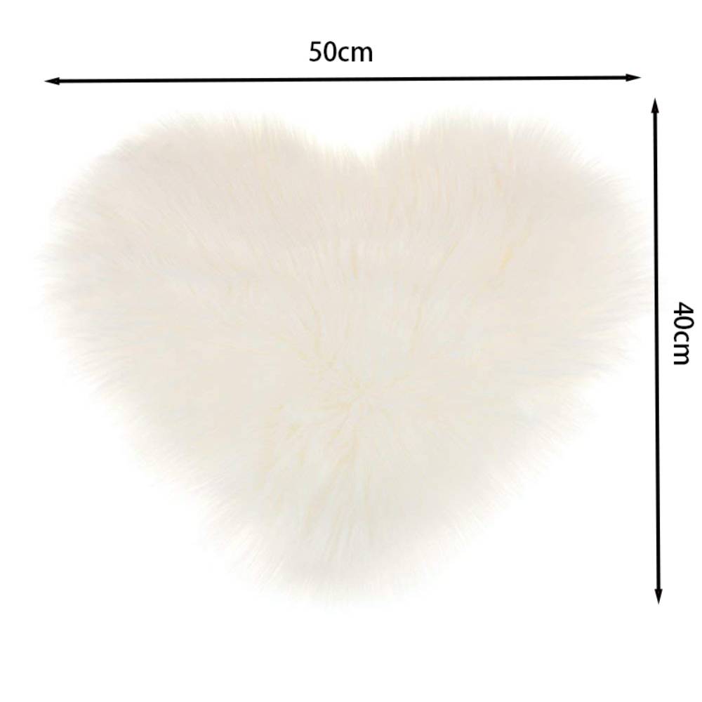 Heart Shaped Super Soft Shaggy Area Rug | White