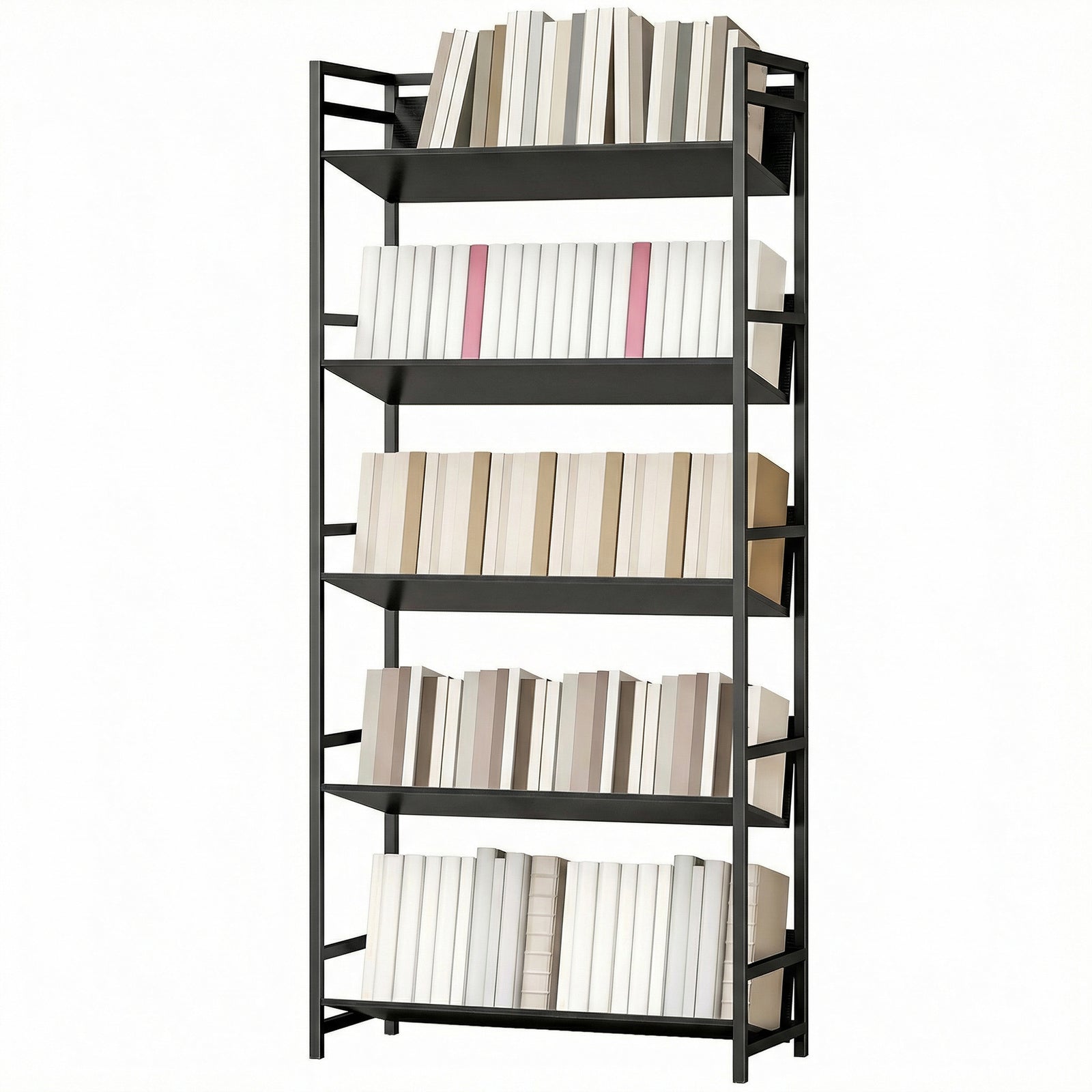Bookcase Anti-slip Design 5-tier | Black