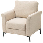 Linen Fabric Modern Sofa, Wood Frame, Beige
