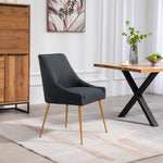 Set Of 2 Lograto Fabric Dining Chairs | Black