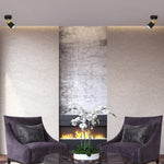 Joker Hand Made Ceiling Lamp In Matt Black With Luxurious Gold Detail Featuring Minmalistic Slender Cylinder Shades
