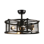 Modern Industrial Black Iron Ceiling Fan Light Quiet 6-speed Small Airflow, Size D60×h20cm
