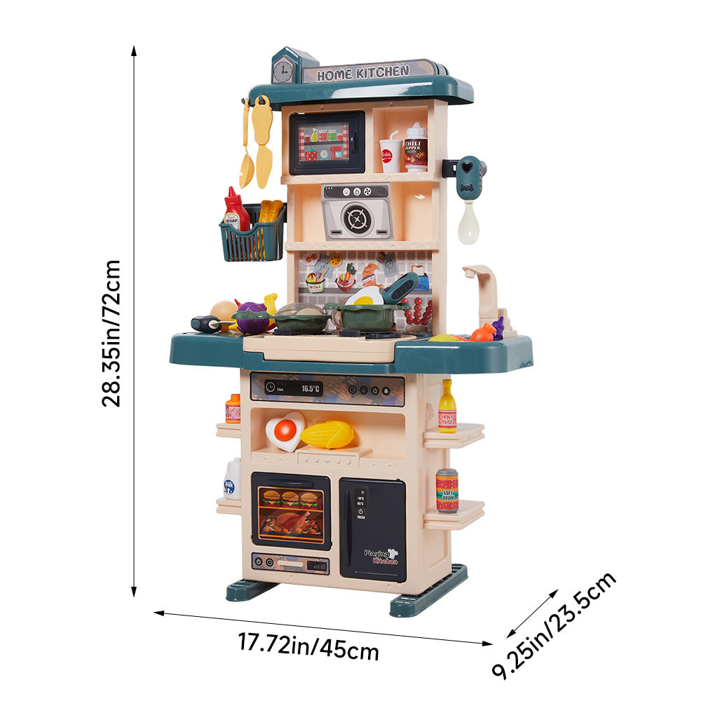 Children Pretend Kitchen Playset 43pcs Toy Accessory Set | Green