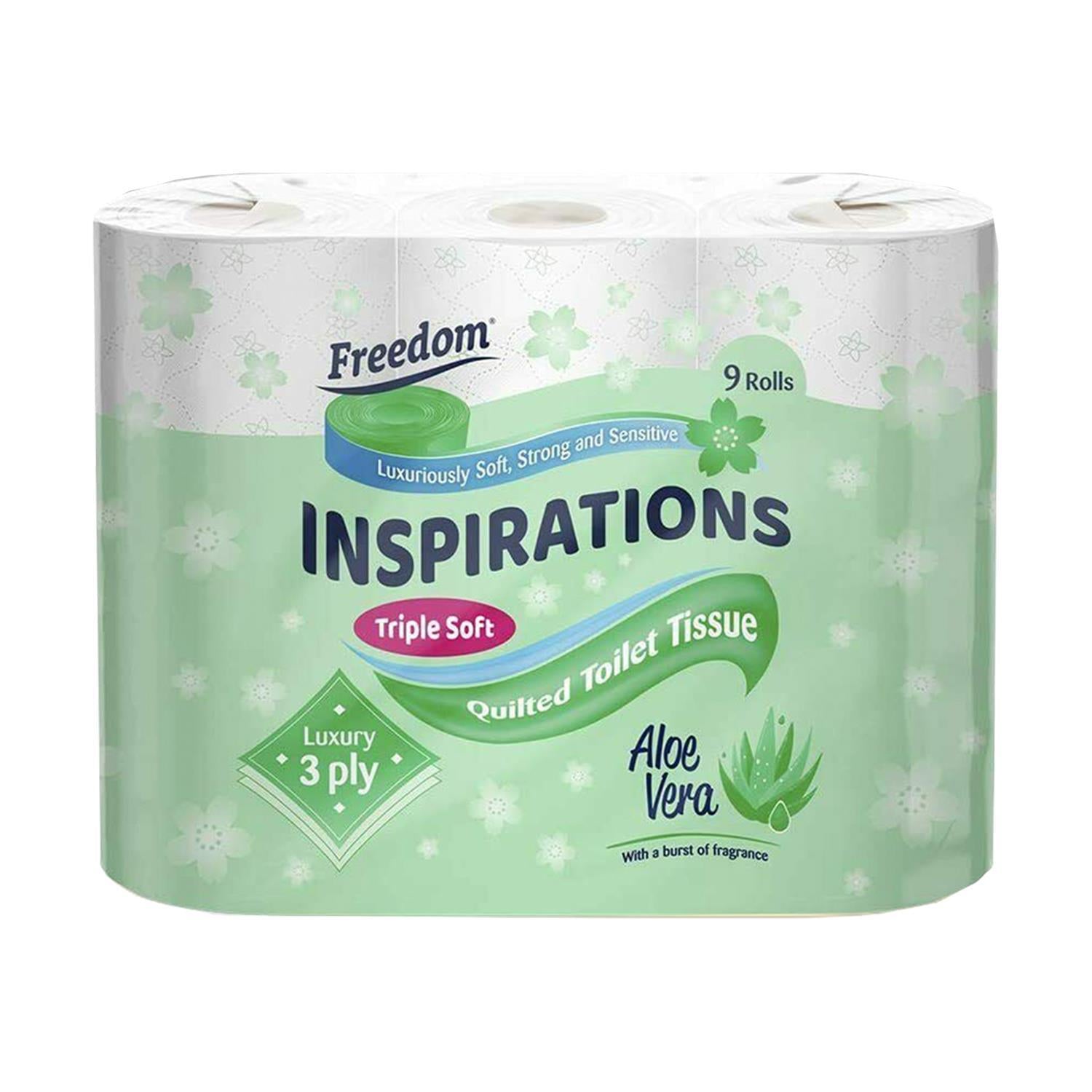 Freedom Aloe Vera 3-ply 90 Rolls + Rhino Jumbo Kitchen Towels 24 Rolls