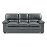 Oxford Faux Leather Sofa 3 Seater | Dark Grey