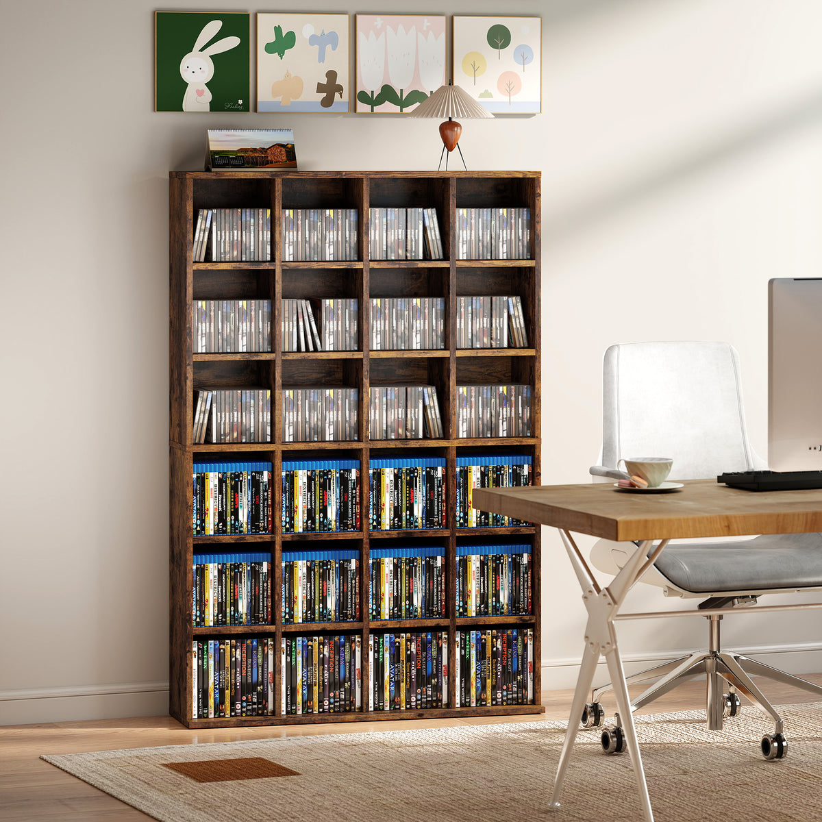 HOMCOM 456 Cd/ 336 Dvd Storage Unit, Media Storage Shelf