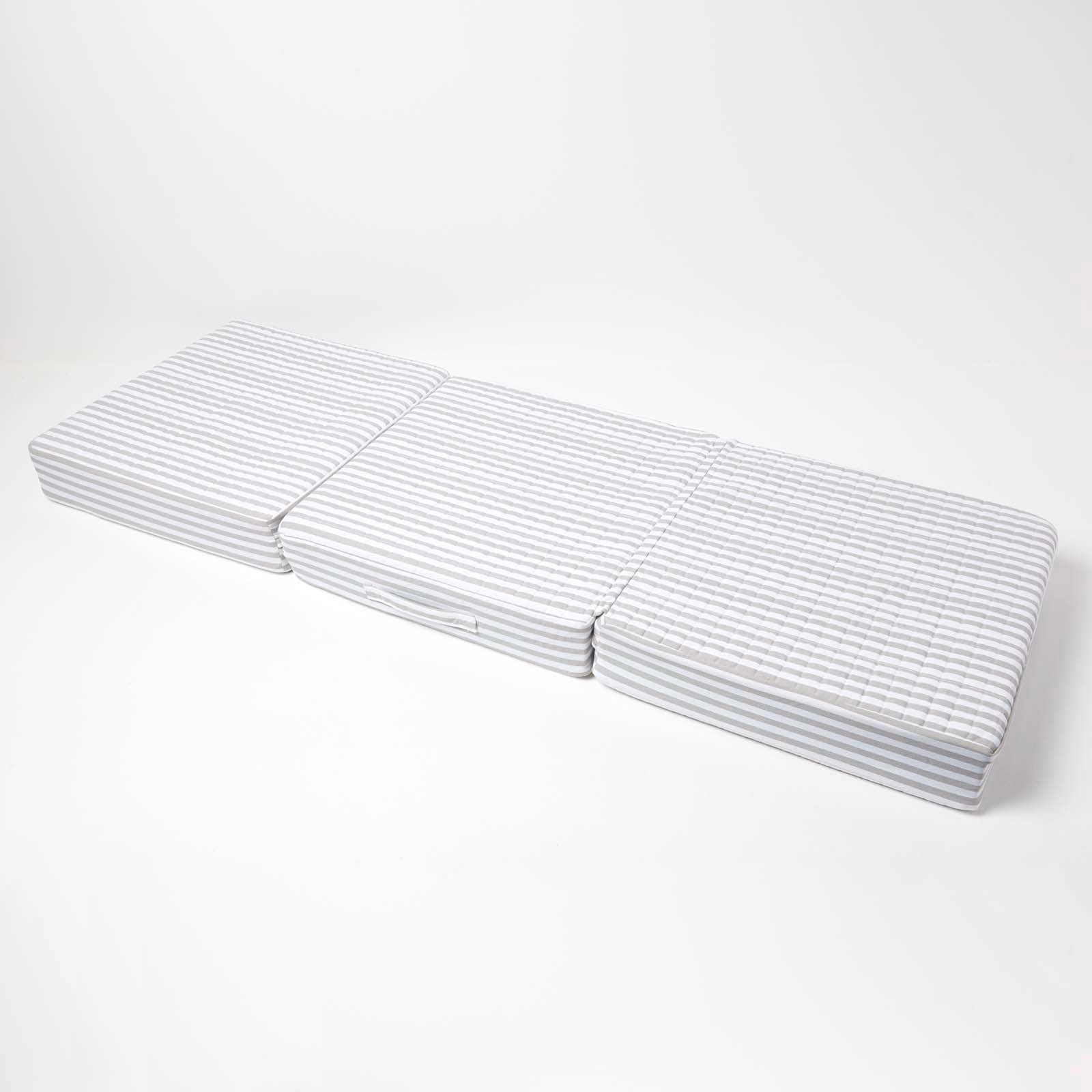 Quilted Cotton 3 Seater Orthopaedic Booster Cushion Cover | 50cm x 150cm | Grey & White