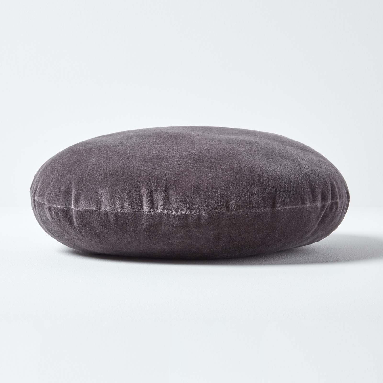 Luxury Velvet Round Cushion | 40cm x 40cm | Dark Grey