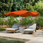 Solar Garden Parasol W/ Led, Tilt | Orange